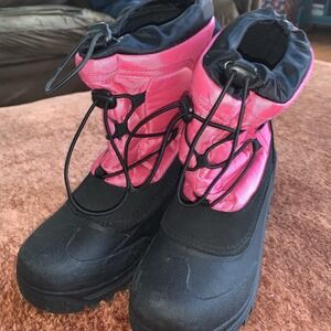 Tamarack Kids Size 4 Pink Black Snow Boots Skiing Hike Snowboard Cold
